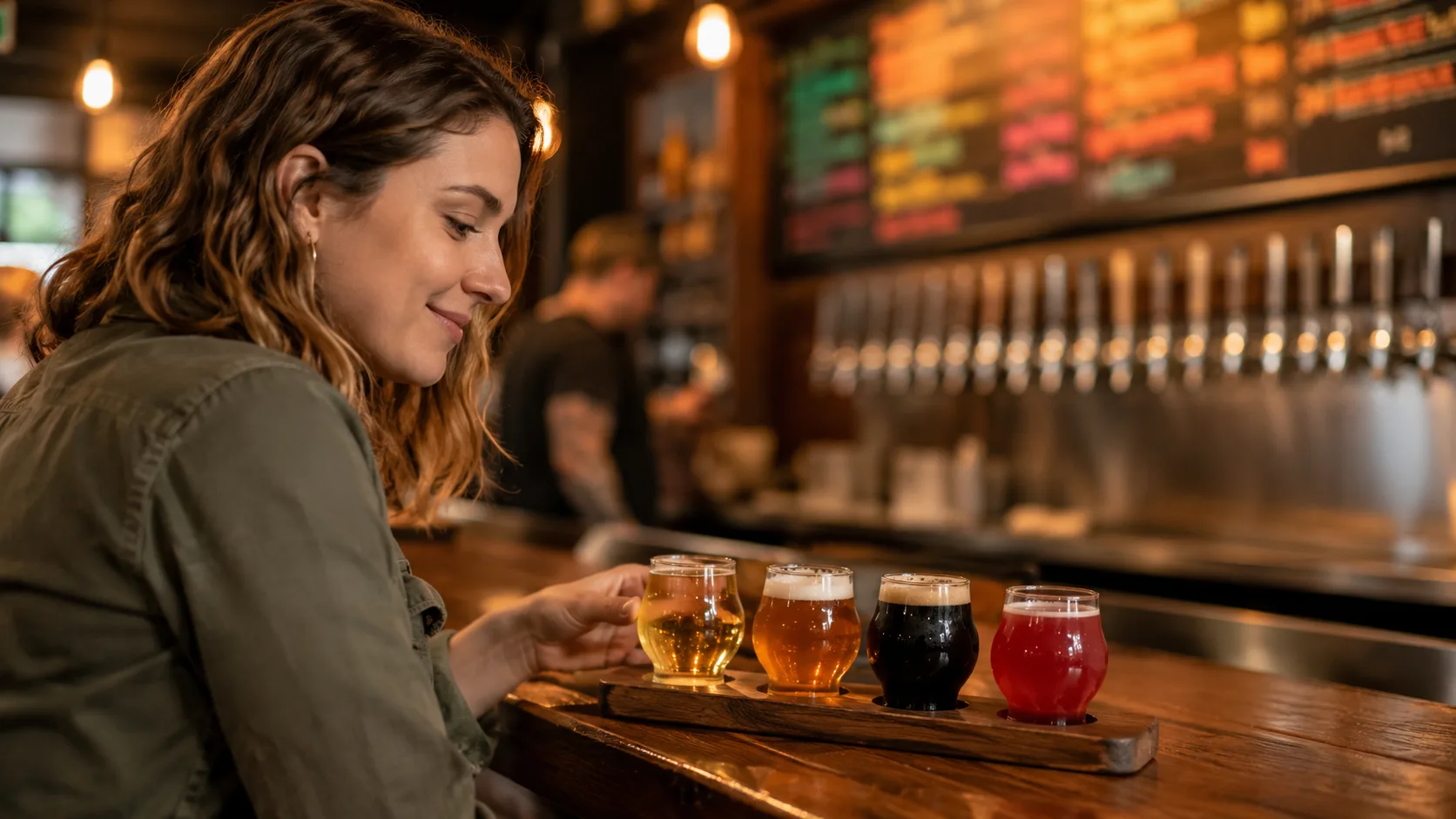 Order a flight and compare styles side by side without committing to a full pour of something you might not love.